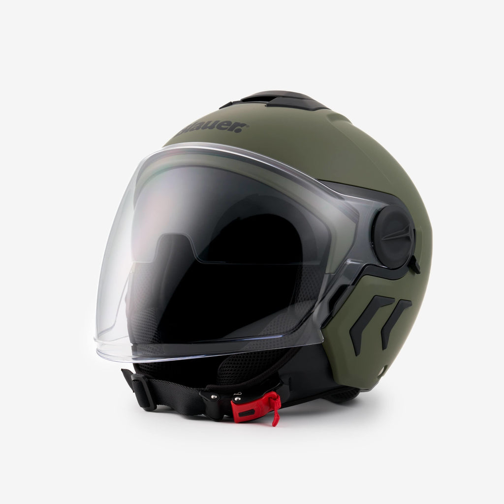 Casco demijet BLAUER DJ-01 MONO - verde