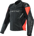 Giacca in Pelle Dainese Racing 4 – Nero / Rosso Fluo