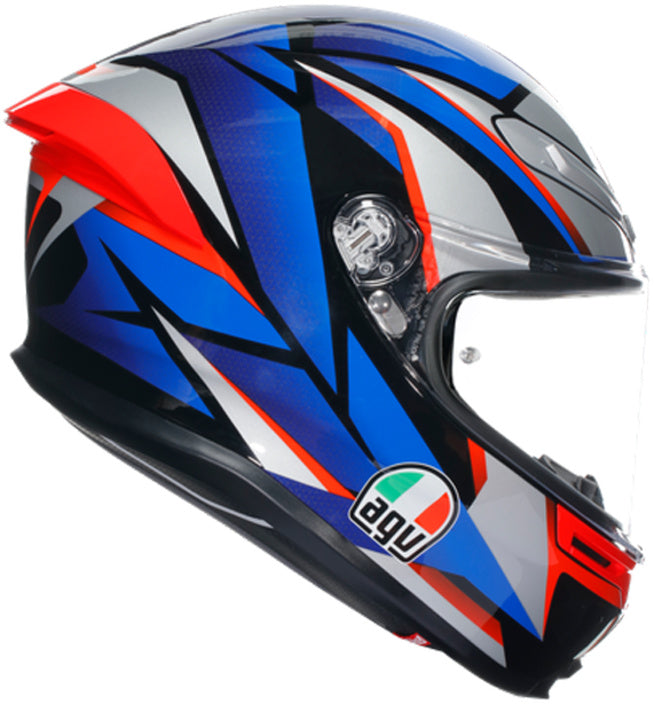 Casco integrale AGV K6S Multi Slashcut Grigio - Rosso - Blu Tg.S