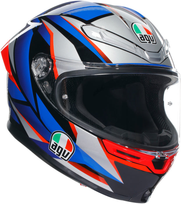 Casco integrale AGV K6S Multi Slashcut Grigio - Rosso - Blu Tg.S
