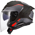 Casco Jet LS2 Verso II - Nero rosso