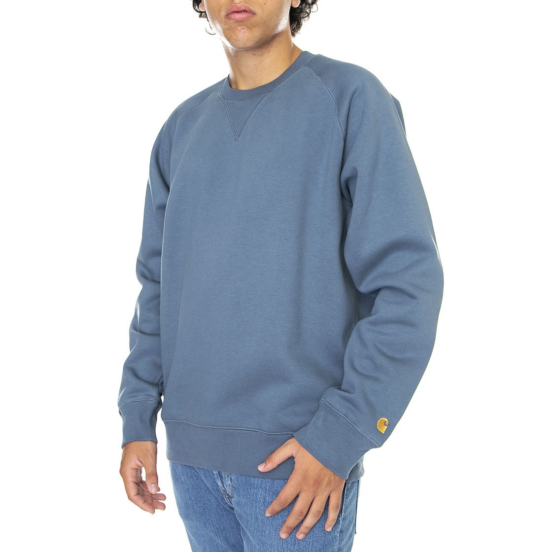 Carhartt felpa girocollo da uomo 1026383 0XW blu cielo oro
