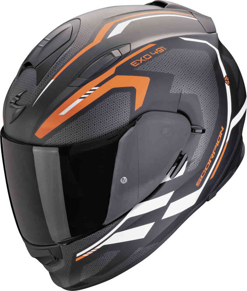 Casco Integrale Scorpion-exo 491 Kripta Nero - arancio