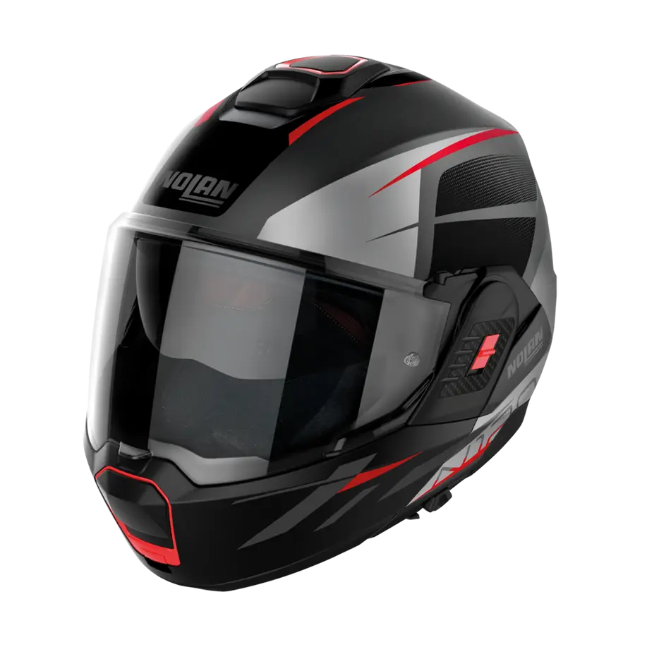 Casco modulare NOLAN N120-1 - rosso/grigio/nero