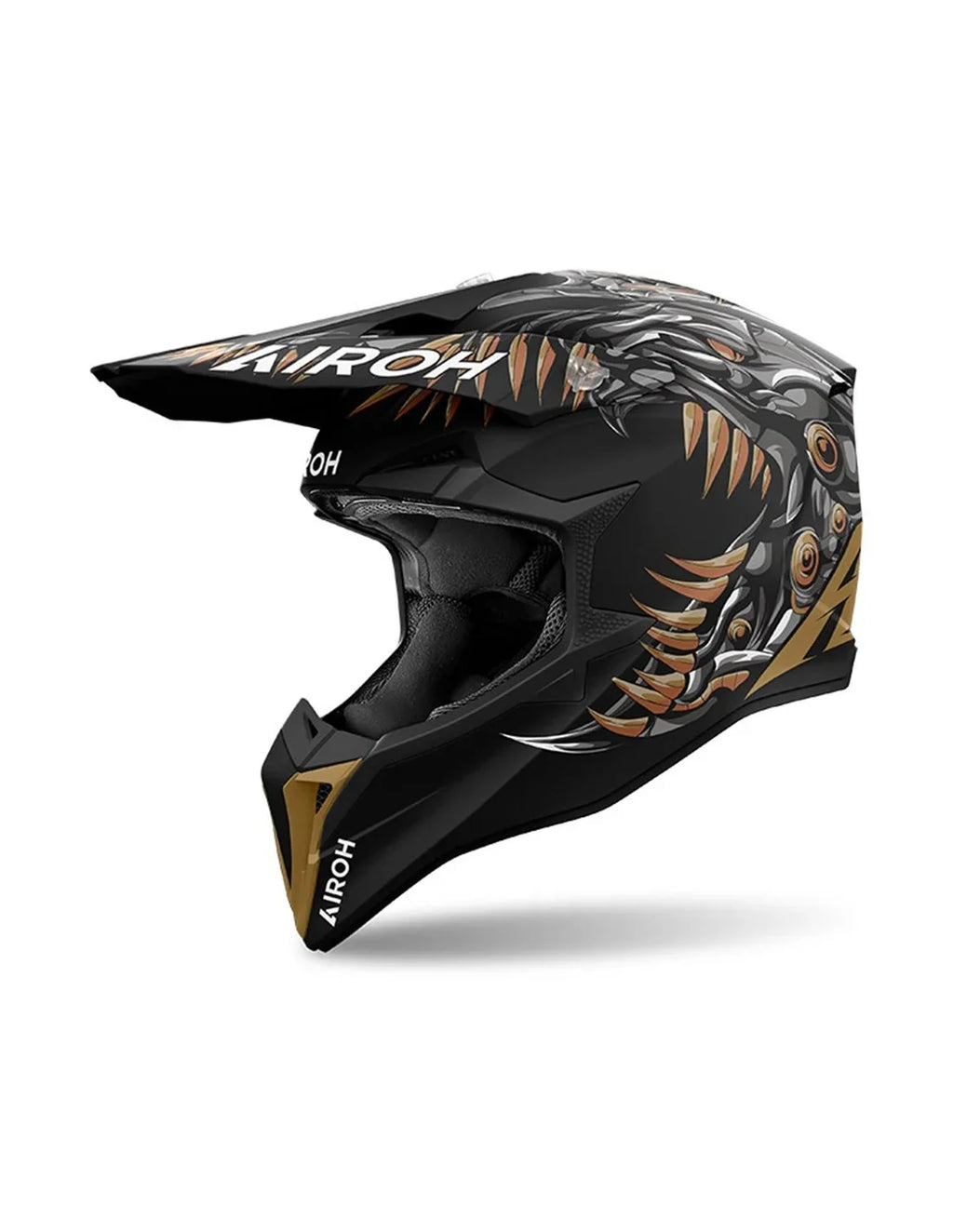 Casco cross Airoh Wraaap Cyborg - nero/marrone