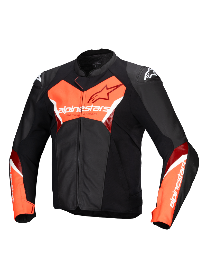 Giacca Moto Alpinestars Faster V3 Airflow Pelle - Nero / Arancione