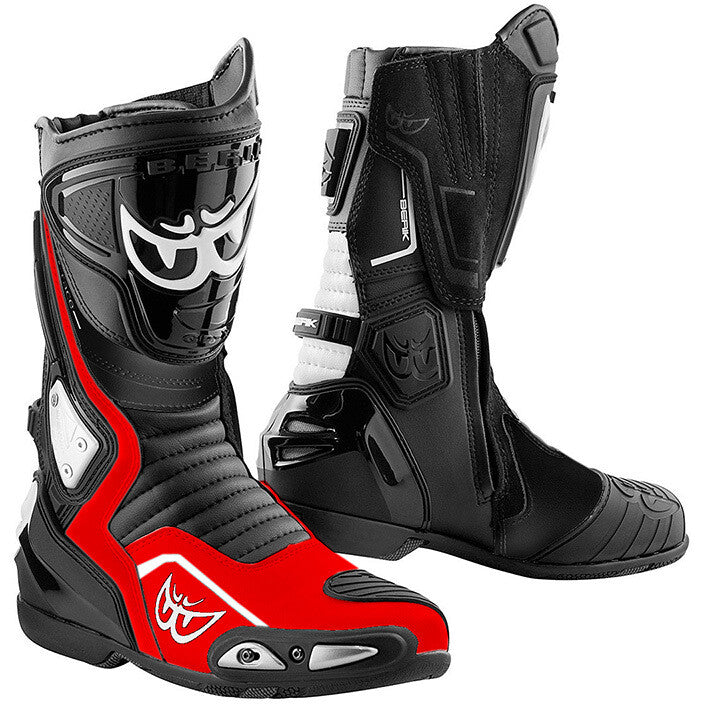 Stivali Moto Racing Berik Donington Bicolor - Nero / Rosso