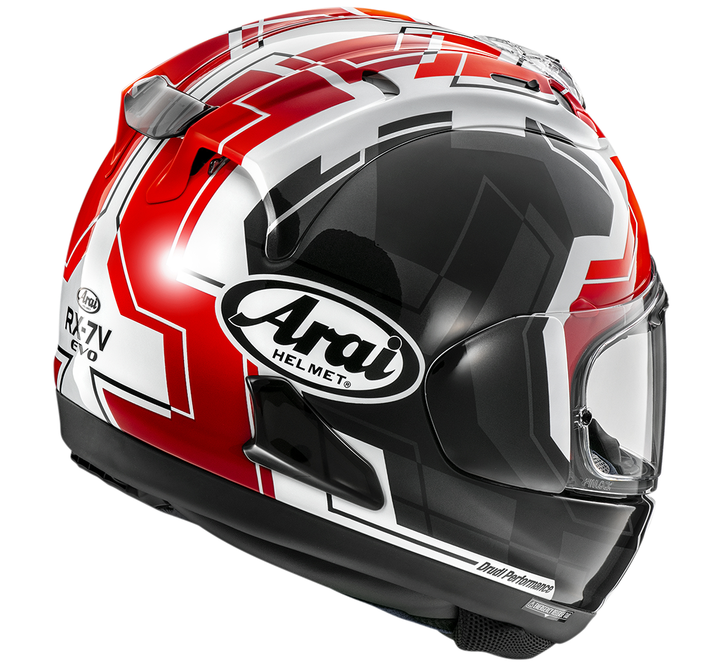 Casco integrale ARAI RX-7V Evo JR65 - nero/rosso/bianco