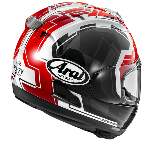 Casco integrale ARAI RX-7V Evo JR65 - nero/rosso/bianco